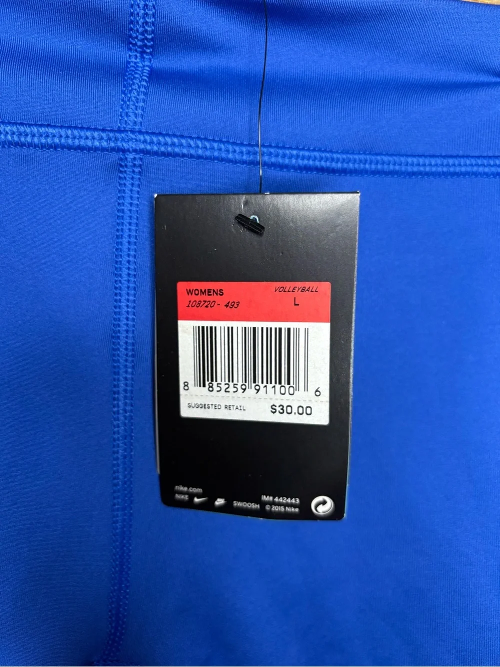 Nike Women's Performance Game Volleyball Shorts 3.75” NWT Royal Blue Sz L